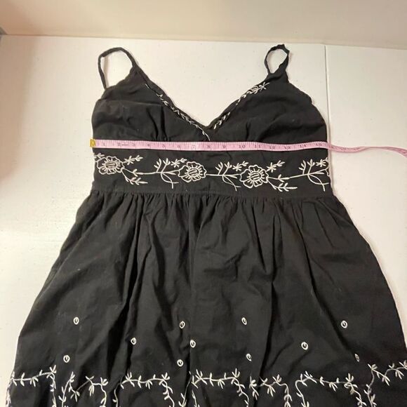 Hale Bob sundress black embroidered 100% cotton Medium - Picture 3 of 7